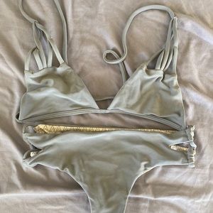 Vintage acacia swimwear set, stone color? Size S